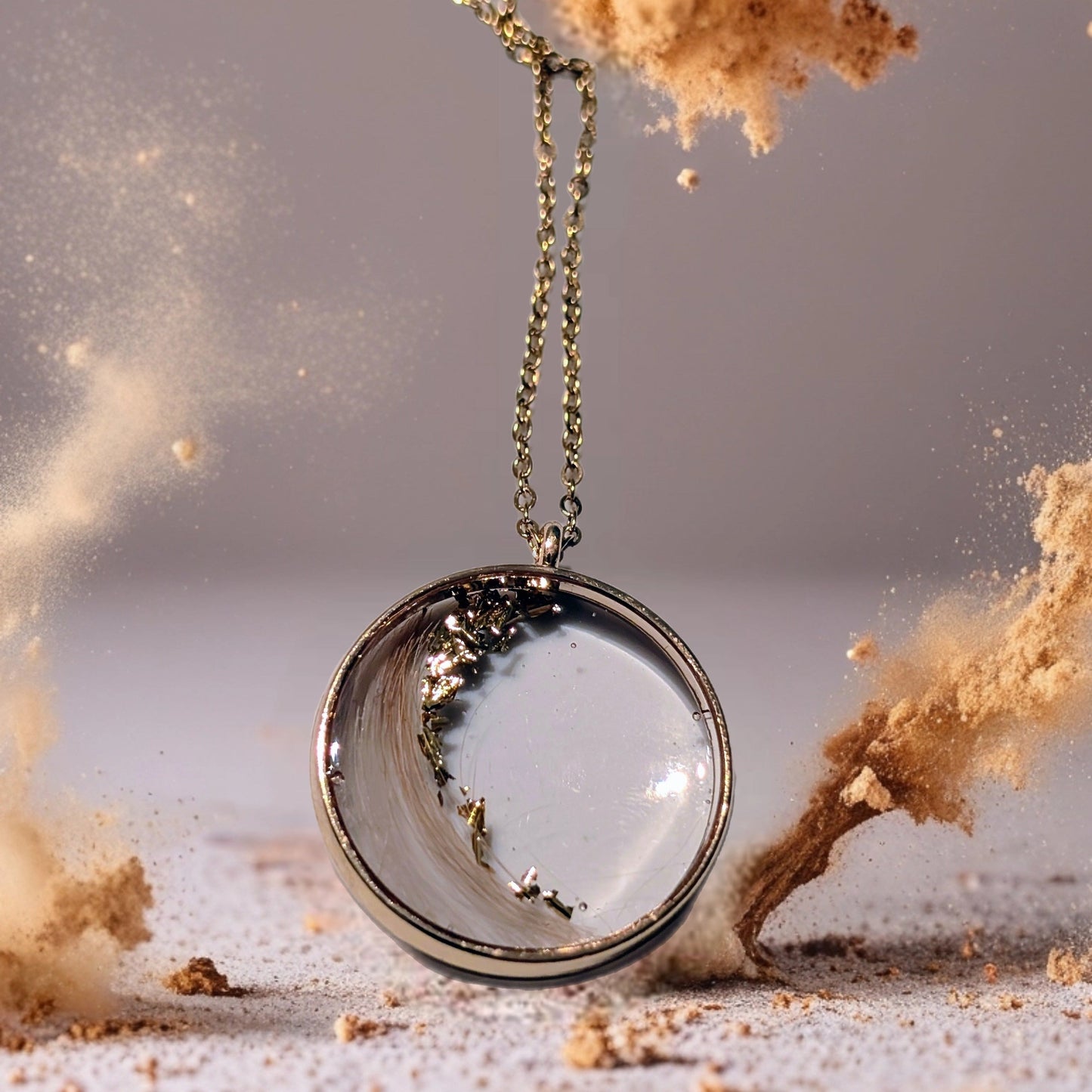 UV Harz Kettenanhänger mit Tierhaar, Asche, Zahn oder Blüten – Erinnerung