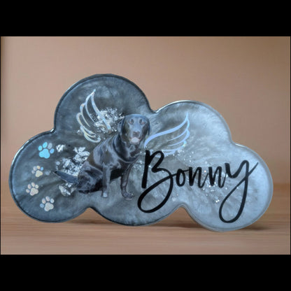 Epoxidharz Erinnerungswolke mit Tierhaar, Asche & Foto – Unikat