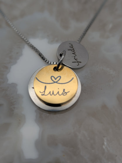 Edelstahlkette mit graviertem Anhänger – individuell personalisierbar