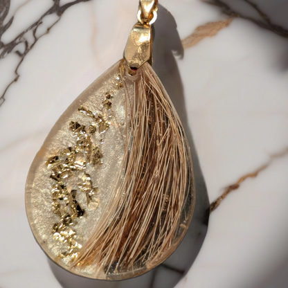 UV Harz Kettenanhänger mit Tierhaar, Asche, Zahn oder Blüten – Erinnerung