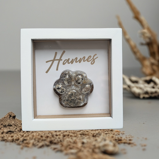 Epoxidharz Pfote Erinnerung mit Fellhaar oder Asche – personalisiert