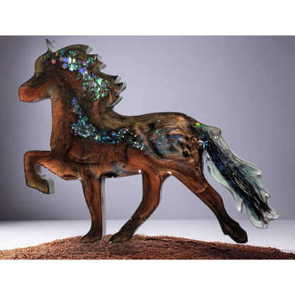 Epoxidharz Pferd Erinnerungsfigur mit Schweifhaar – personalisiert