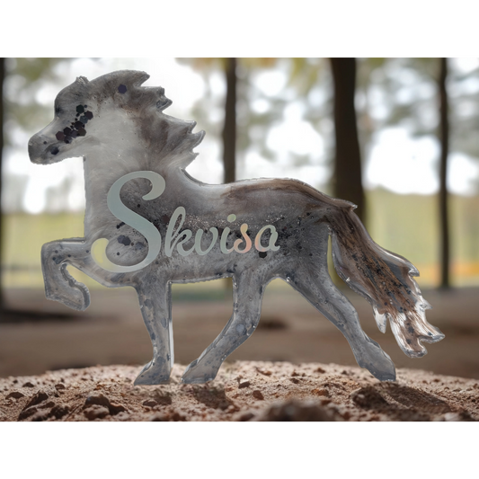 Epoxidharz Pferd Erinnerungsfigur mit Schweifhaar – personalisiert