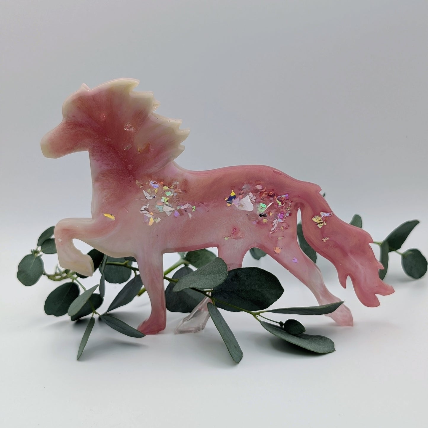 Epoxidharz Pferd Erinnerungsfigur mit Schweifhaar – personalisiert