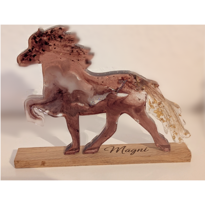 Epoxidharz Pferd Erinnerungsfigur mit Schweifhaar – personalisiert