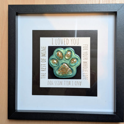 Epoxidharz Pfote Erinnerung mit Fellhaar oder Asche – personalisiert