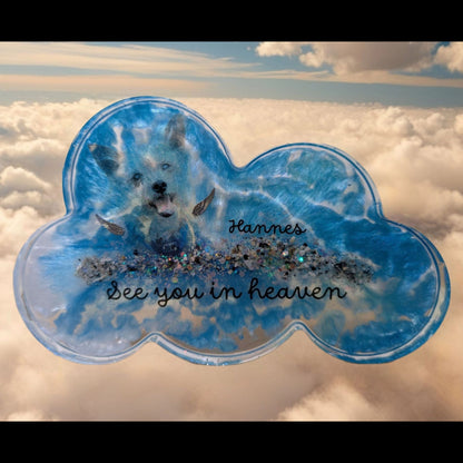 Epoxidharz Erinnerungswolke mit Tierhaar, Asche & Foto – Unikat